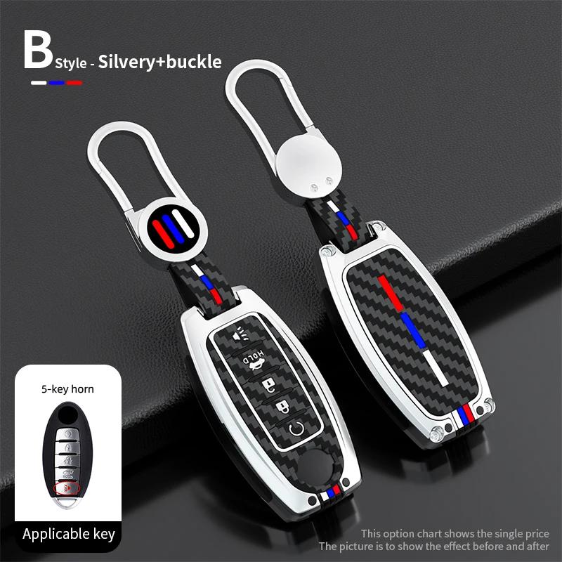 Zinc Alloy Car Key Case Cover 2/3/4/5 Button For Nissan Rogue Altima Maxima Sentra X Trail Patrol Murano Pathfinder Armada Versa