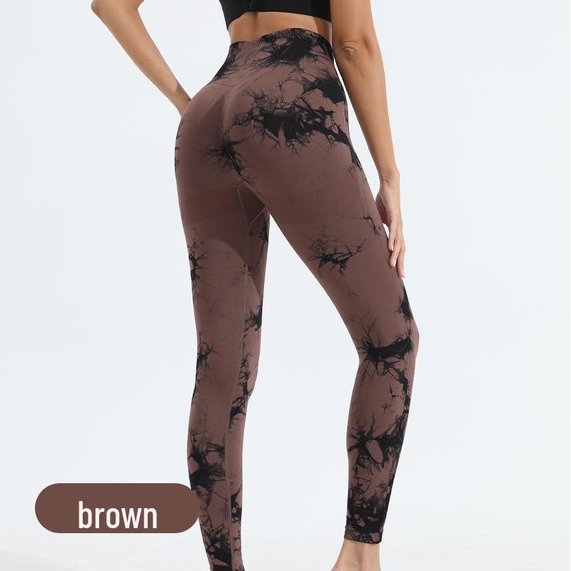 Women's Tie-Dye High Waist Yoga Pants - Seamless, High Elasticity, Hip Lift, Perfect for Running & Fitness.