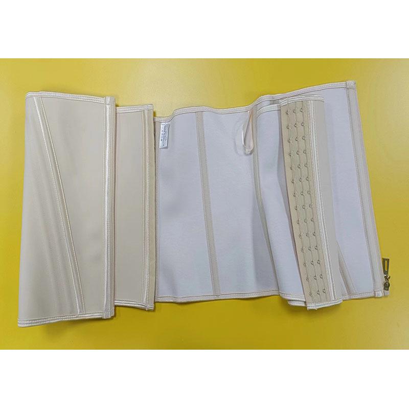 Enhanced 4-Row Hook & Eye Zipper Waist Trainer with 15 Steel Bones - Latex Yoga Fitness Abdominal Binder