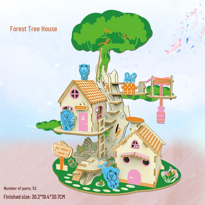 3D Wooden Puzzle Model Kit for Kids and Adults - Educational Brain Toy and Gift