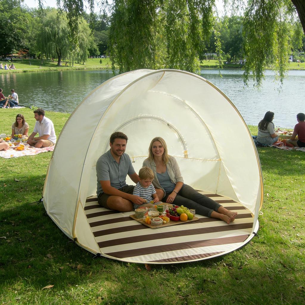 Portable quick-setup beach tent Convenient quick-open beach tent UV-protected lightweight pop-up beach tent picnic sunshade tent