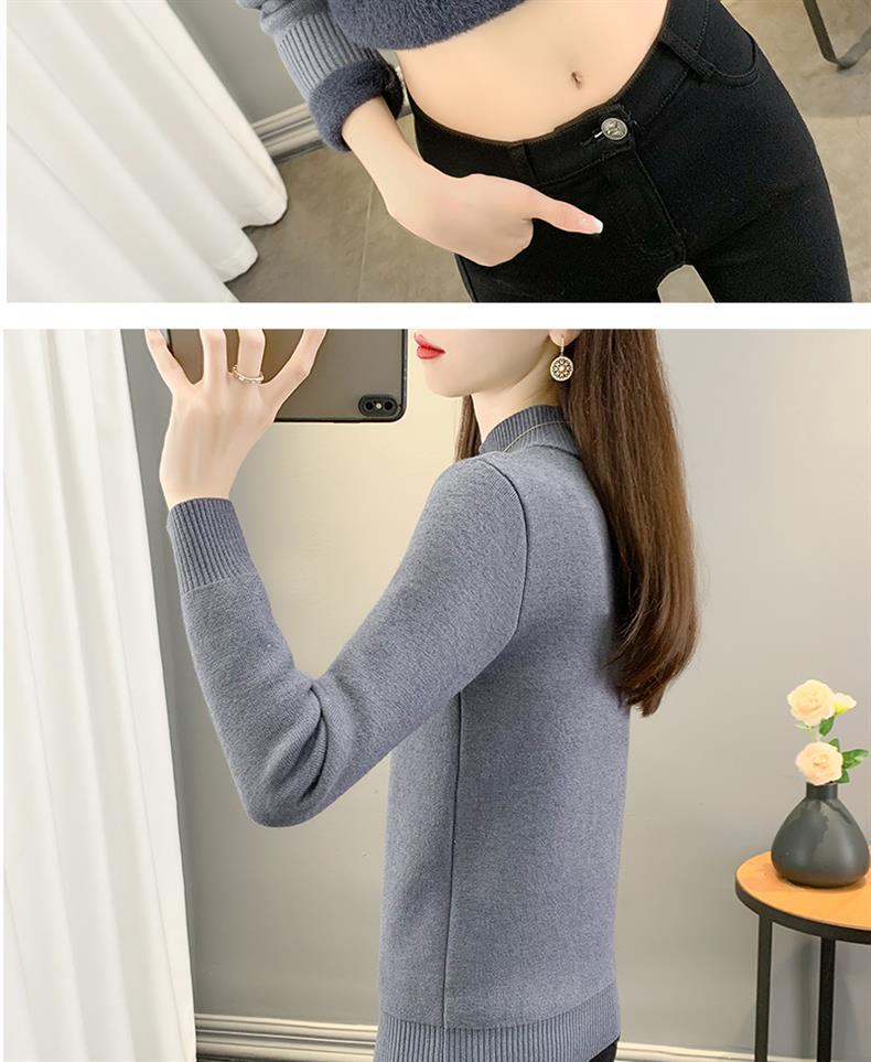 Women's Trendy Thickened Knit Pullover: 2025 Autumn/Winter Long Sleeve Round Neck Sweater