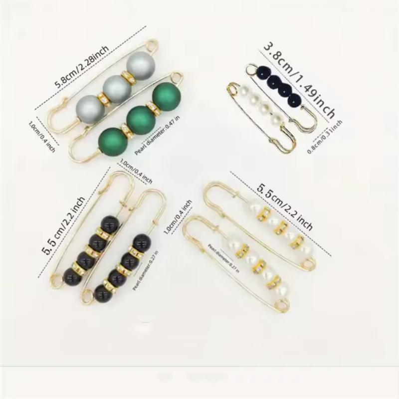 Ainameisi - Women's Metal Leak Proof Brooch Korean Fashion 8-Piece Set Flip Clothing Corset Brooch DIY Accessories