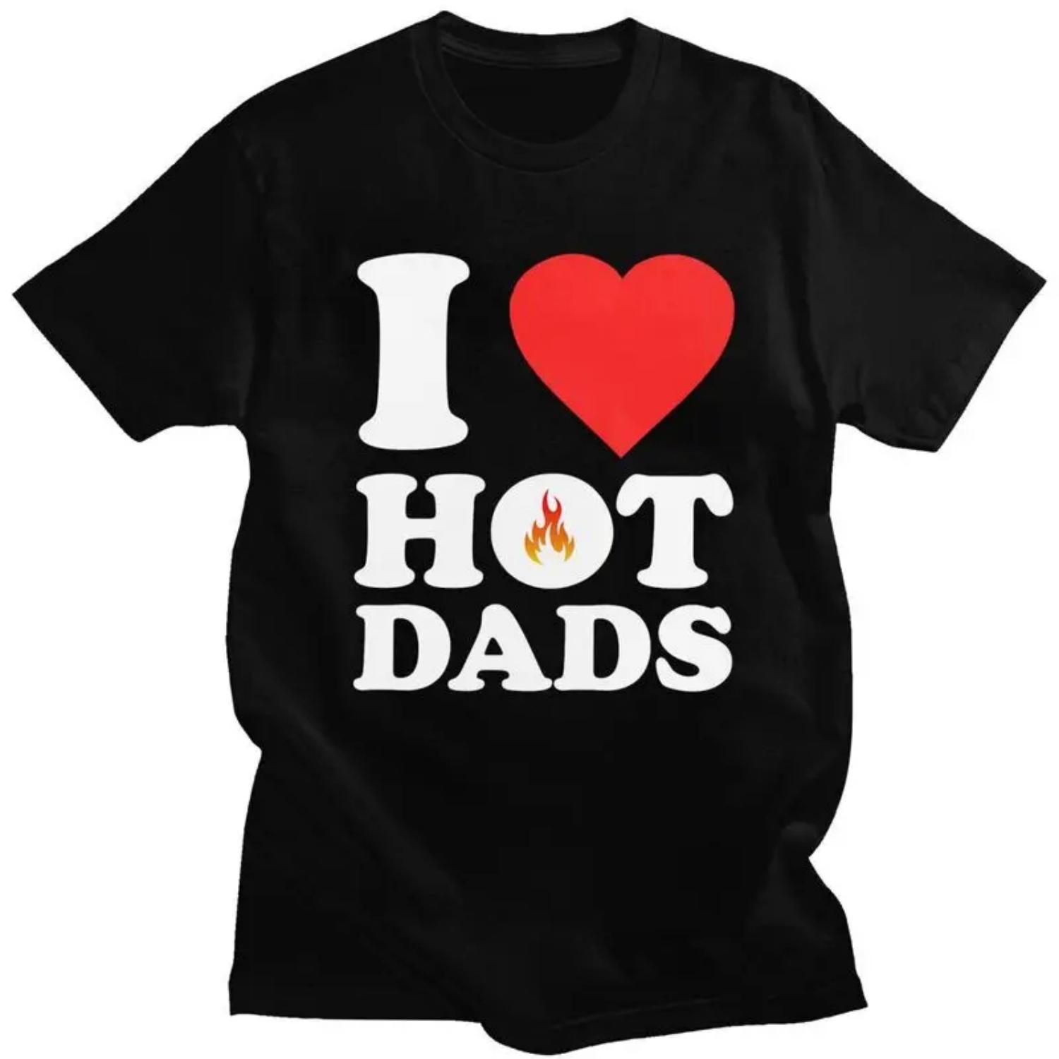 

Custom I Love Hot Dads T Shirt for Men Tshirt Tee Short Sleeve T-shirt Slim Fit Clothing Gift S разноцветный