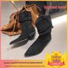 2025 Autumn/Winter Men's Suede Chunky Heel Pointed Toe Boots - Mid-Heel Ankle, Mid-Calf, High-Heel Slouch, Western Cowboy Styles