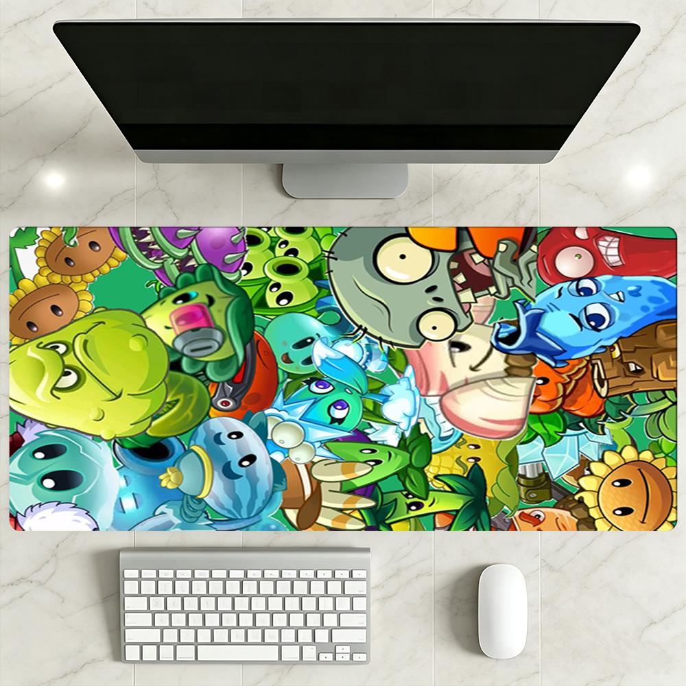 Plants Vs. Zombies Large Mouse Pad Keyboard Mat HD Print Desk Pad Non-Slip Rubber Base Suitable for Office Gaming PC Laptop