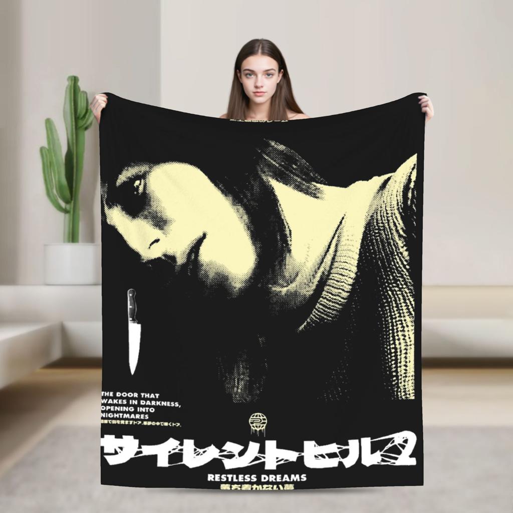 Soft Blanket Travel Office Silent Hill 2 Horror Metal Bedding Throws Flannel Bedspread For Couch Chair Graphic Sofa Bed Cover