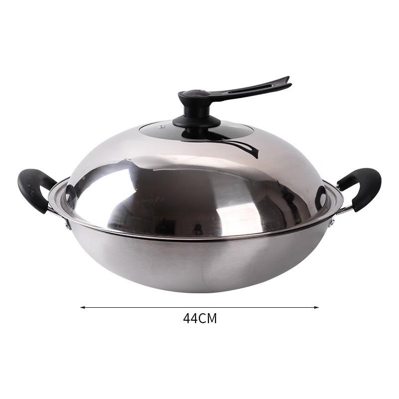 Yoshida Sho 44cm Cast Iron Stir-Fry Pan with Stainless Steel Honeycomb Surface