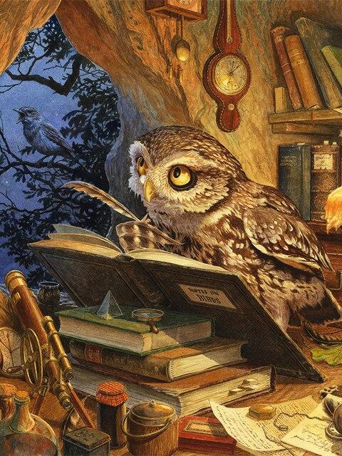 5D DIY Diamond Painting Owl Diamond Embroidery Animal Needlework Cartoon Cross Stitch Kits Mosaic Art Child Room Decor