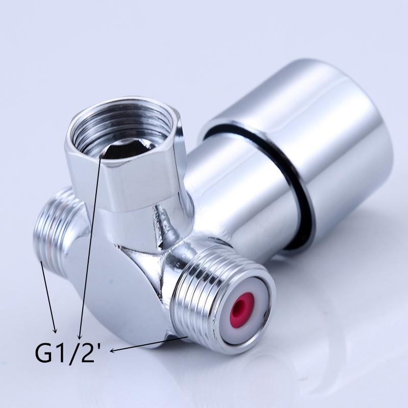 Brass/Zinc Chrome Pipe Thermostat Faucet Cold and Hot Mixing Valve Bathroom Water Temperature Control Faucet Cartridges G1/2'