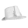 Shiny Sequined Hat Tie Gloves Set Masquerade Disco Stage Performance Costume  for Men Women