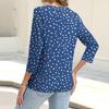 Women's Fashion Casual Print Button-down Shirt 3/4 Long Sleeve Tops