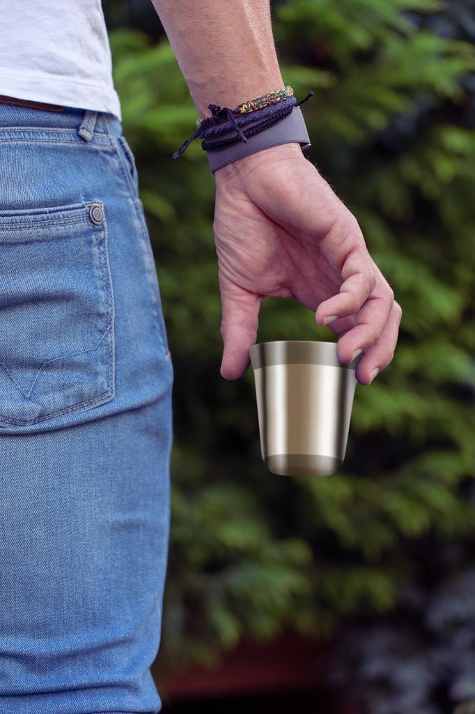 Tasse 80 ml silberfarben