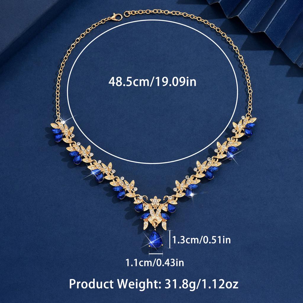 1PC Women's Fashion Geometric Water Drop Pendant Necklace Zircon Suitable for Date, Party, Festival Gift-2168