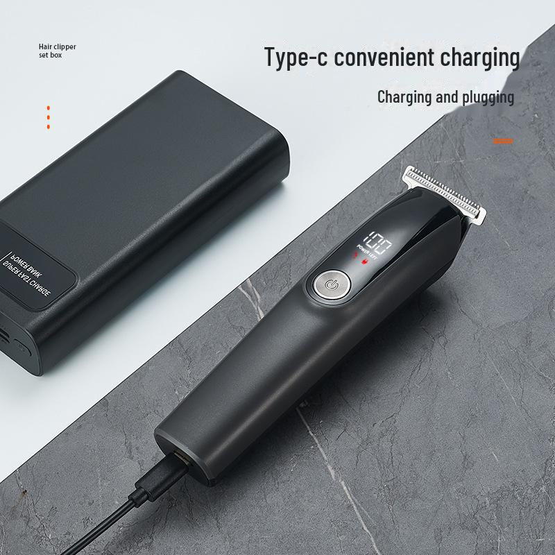 Professional Portable Electric Hair Clipper for Men with Digital Display - Ideal for Salon and Home Use
