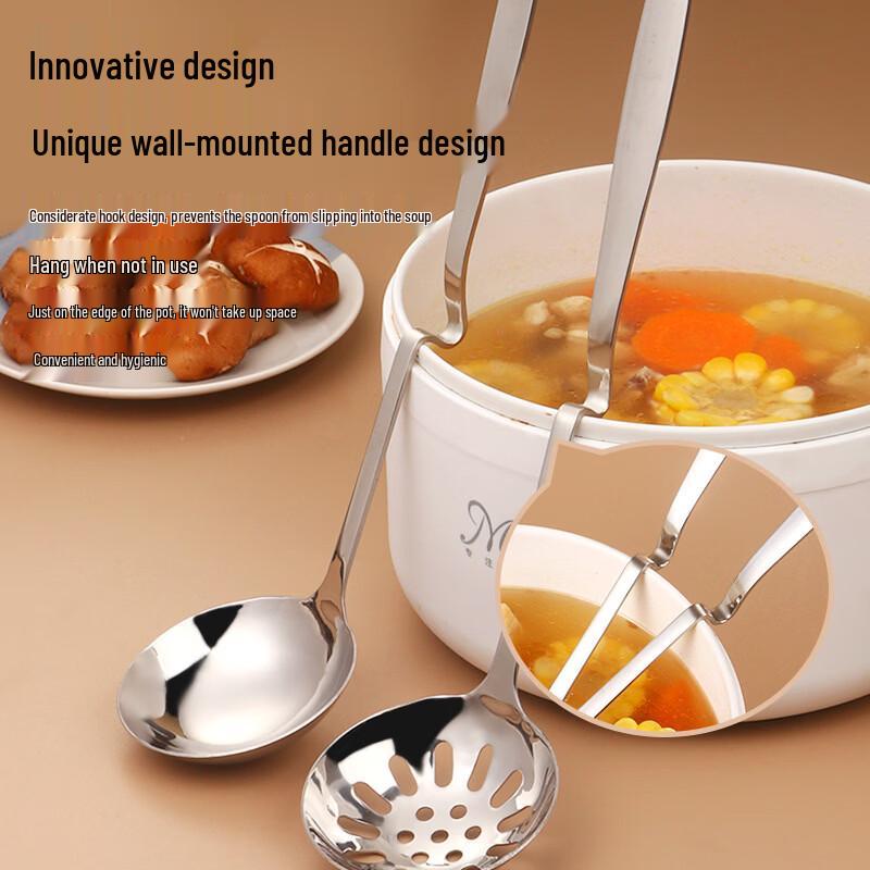 Zhi Shi 8cm Stainless Steel Soup Ladle with Hook, 4-Pack