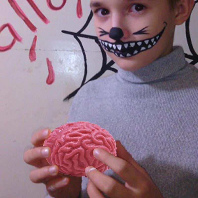 Novelty Squishy Brain Halloween Squeeze Toy Slow Rebound Stress Balls Soft TPR Brain Fidget Toy Bulk Easter and Birthday Gifts