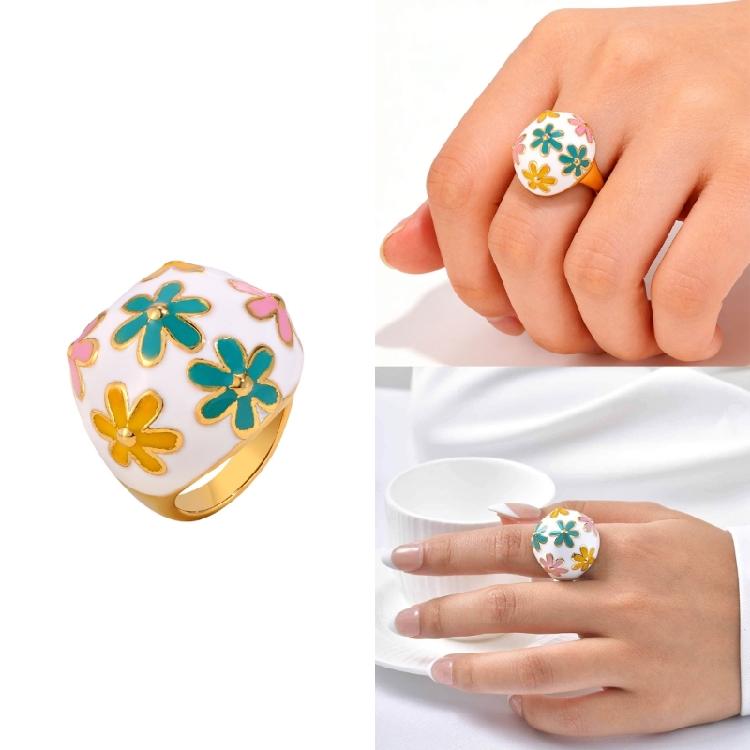 Elegant Flower Rings Unique Rings Hand Accessory Stainless Steel Texture Suitable for Parties and Daily Outfits Wear