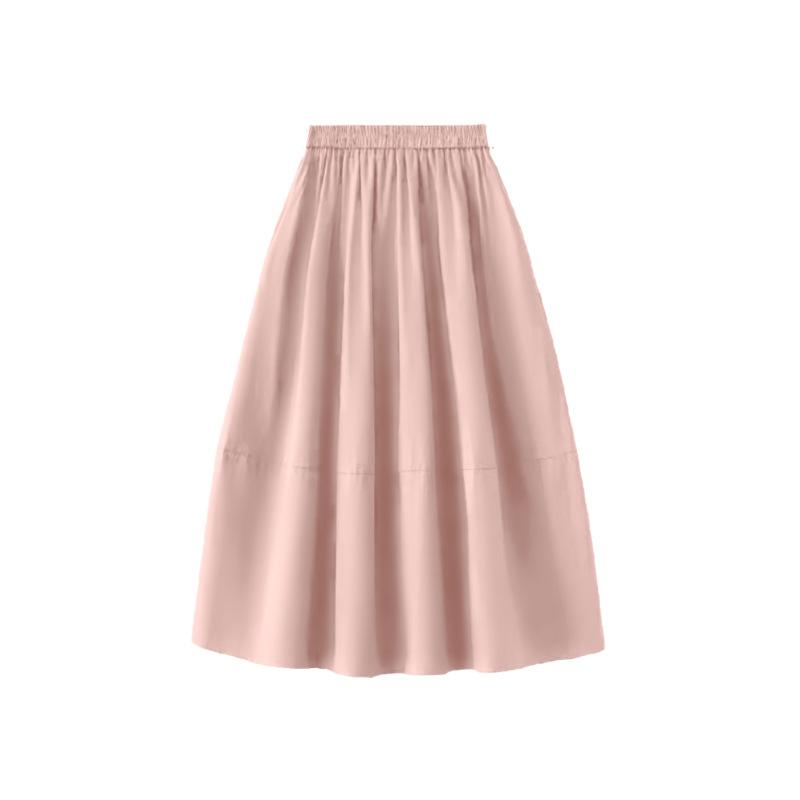 Bust Skirt Women's New Summer High Waist and Thin Ice Silk Pleated Long Skirt Small Casual Yamamoto Skirt