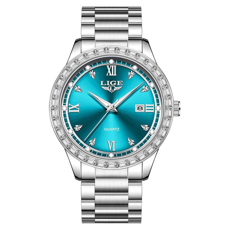 Men Watch Waterproof Diamond Luxury Luminous Calendar Quartz Wristwatch For Men Stainless Steel Fashion Business Watch Men