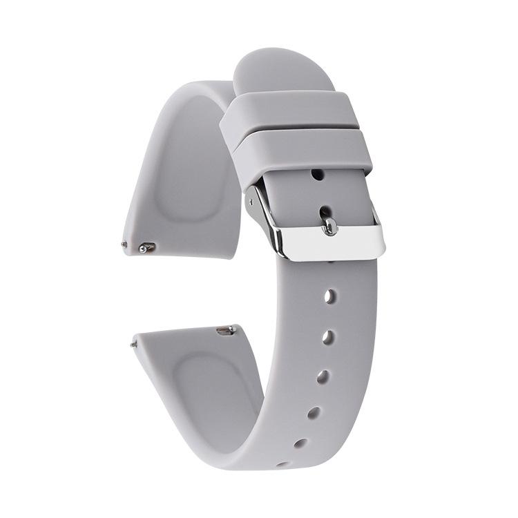 

Универсальный 20-мм силиконовый ремешок для часов с быстросъемным креплением для умных часов Huawei, Apple, Samsung 18mm светло-серый