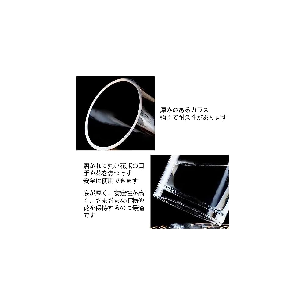 DARENYI Large Glass Vase, 40cm Tall, Clear, Cylindrical Flower Vase, Suitable for Decorating Living