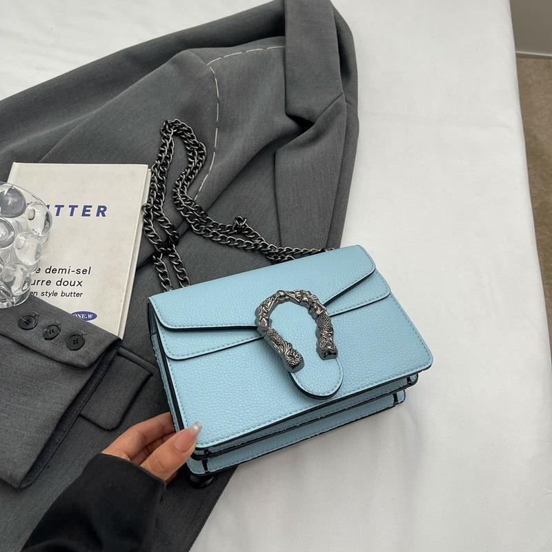 New High-end Light Luxury Solid Color Chain Bag Single Shoulder Oblique Span Trendy Women's Bag