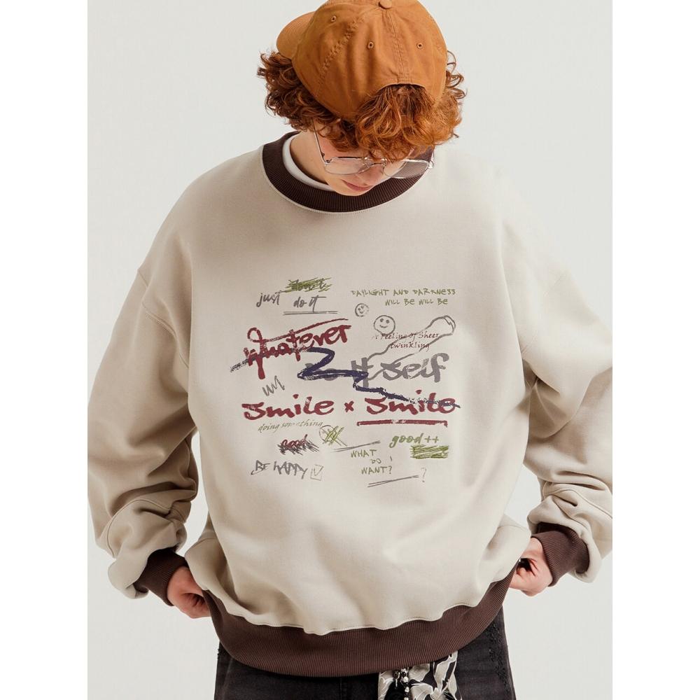 

Свитшот Wv Project Double Smile серо-бежевый Mjmt7749 graybeigeS