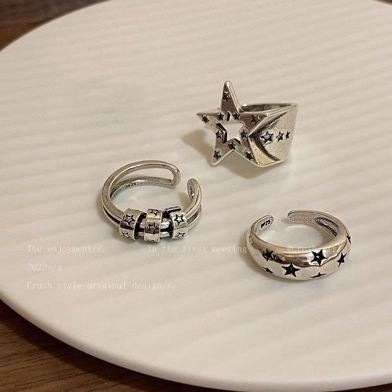 Five-pointed Star Open Ring for Women, A Niche Design In A Minimalist Style, for The Index Finger, A Couple's Ring Set.