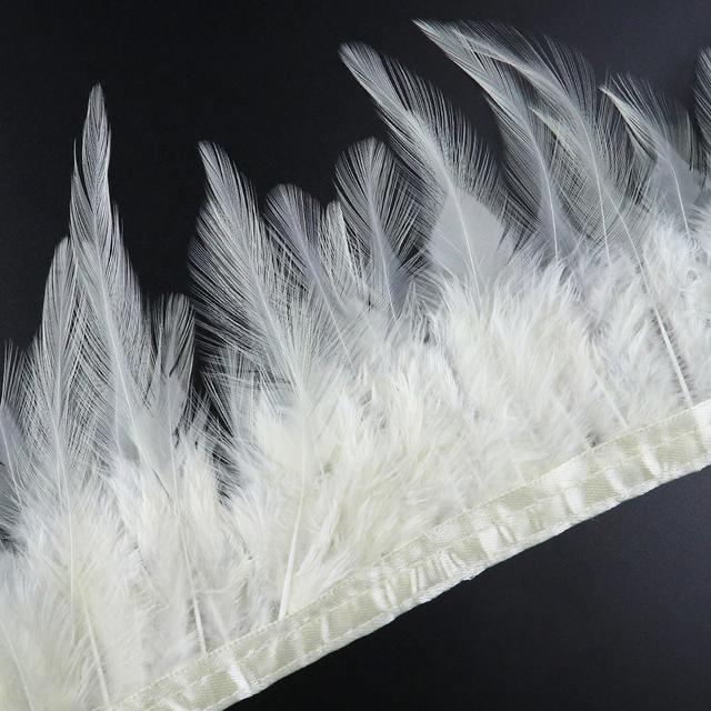 1Meter Natural Pheasant Chicken Feather Trims 10-15Cm Ribbon Sewing Feather For Craft Accessories Party Costume Plume Decoration
