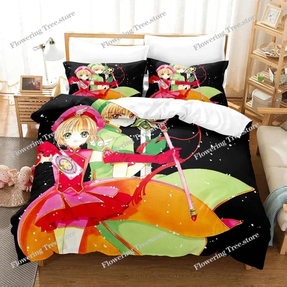 3D Print Cardcaptor Sakura Bedding Set Duvet Cover Bedroom Comforter Single Twin King Size Quilt Cover Home Textile 3PCS