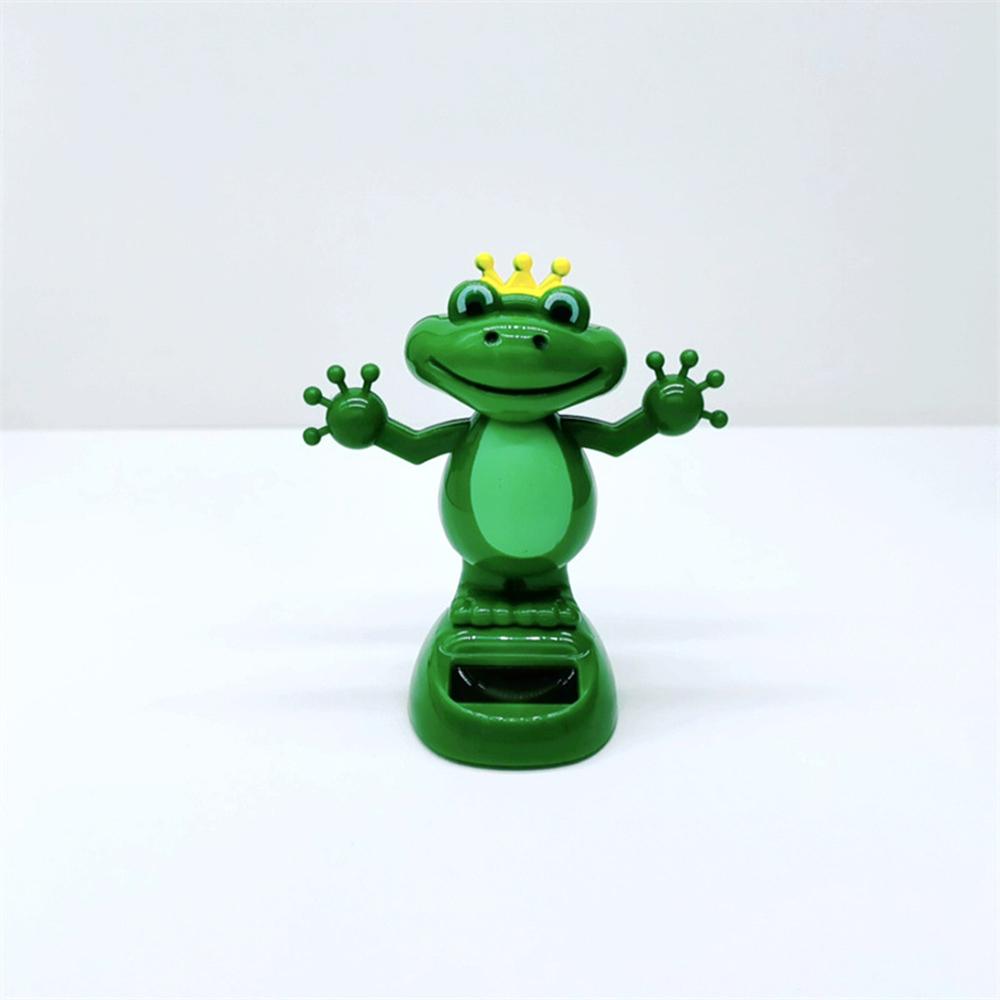 Car Decoration Solar Energy Decoration Shaking Head Doll Cartoon Frog Prince Shape Decoration Gift Creative Interior Automotive