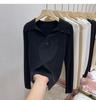 Lapel retro inner knitted sweater women's autumn and winter long-sleeved pullover sweater bottoming shirt slim-fitting and thin top