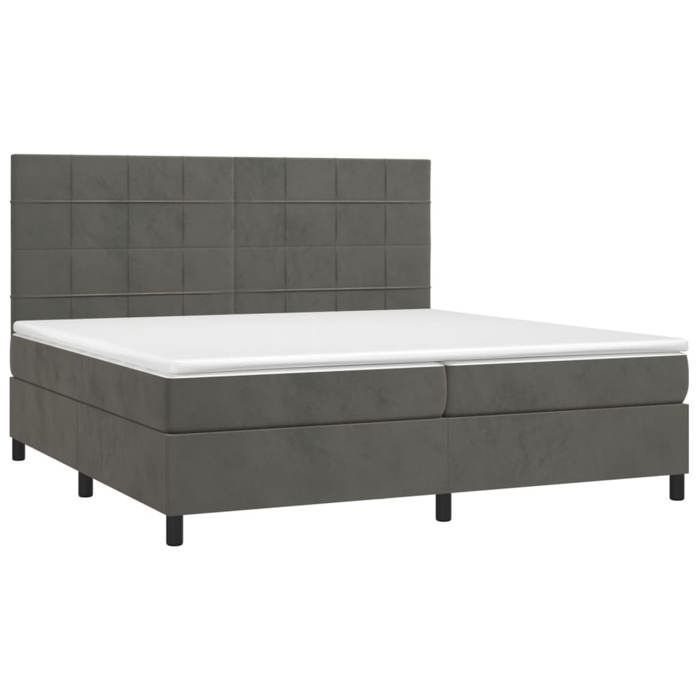 Maison Exclusive - Sommier à lattes de lit matelas et LED Gris foncé 200x200 cm