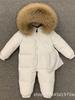 Winter Thick One-Piece Down Jacket for Infants with Real Fur Collar