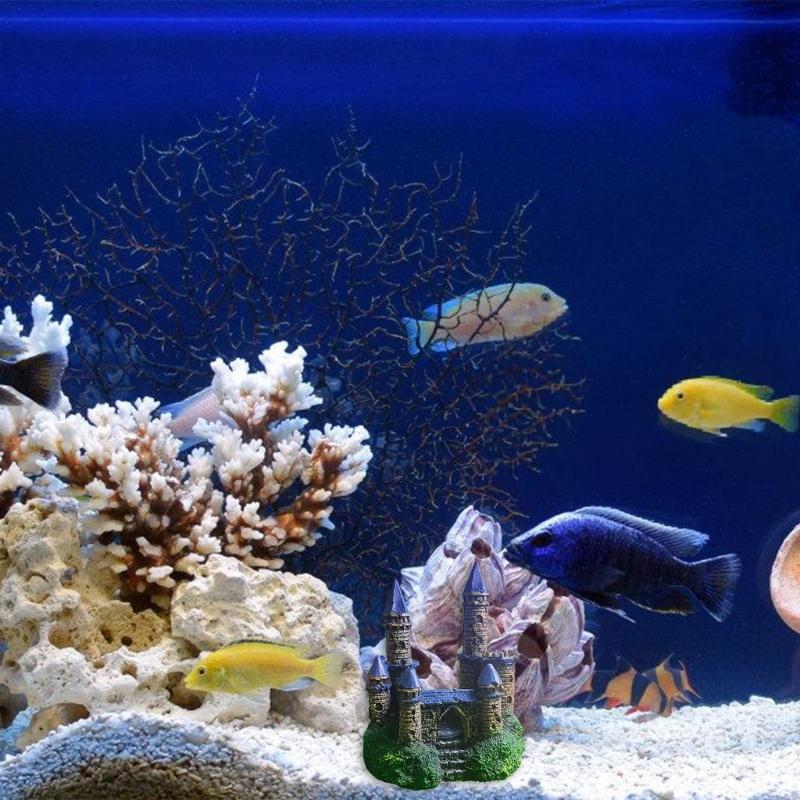 Aquarium Castles Statue Artificial Hideouts House Resin Aquarium Decorations Art Crafts  Habitat Ornaments