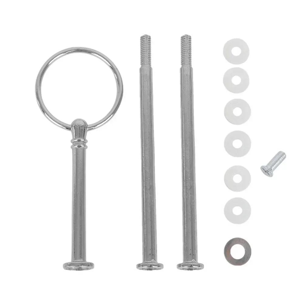 

3 Tiers Crown Cake Stand Fruit Plate Handle Fitting Hardware Rod Stand Holder For Wedding Party Making Cupcake Platter Serving серебряный