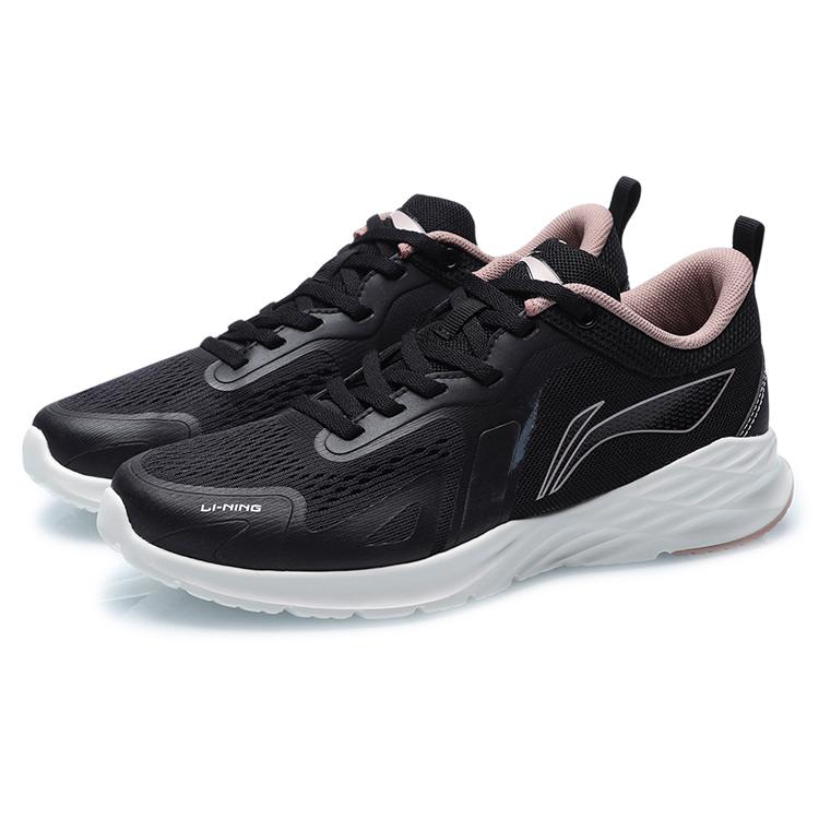 Li Ning Abrasion Resistant Cushioning Low top Running Shoes Women's Black ARHR120-3