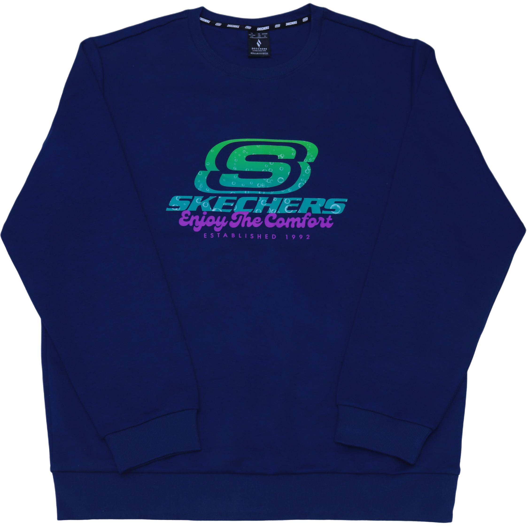 Skechers Design Print Letter Logo Sports Casual Comfortable Crew Neck Pullover Versatile Trendy Sweatshirt Men sweatshirt RF-L223M908-007D XXL