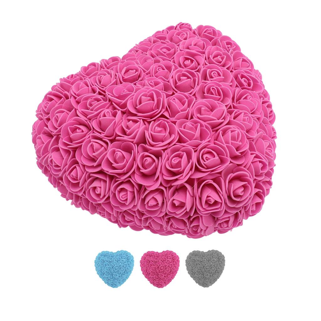 Foam Fake Roses Handcrafted Romantic Decorative Heart Shape Artificial Roses with String Light for B