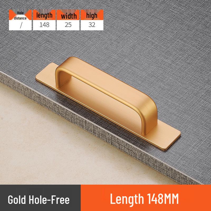 Aluminum Alloy No-Drill Anti-Theft Door Handle for Sliding, Bathroom, and Entrance Doors
