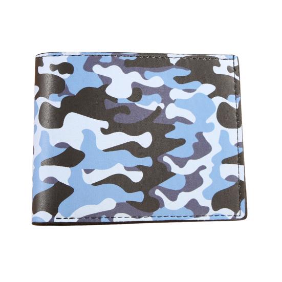 

Men Camouflage Wallet Slim Card Wallet with ID Card Window Short Bifold Wallet with Multiple Card Slots And Cash Pocket Gift for Husband Dad темно-синього кольору