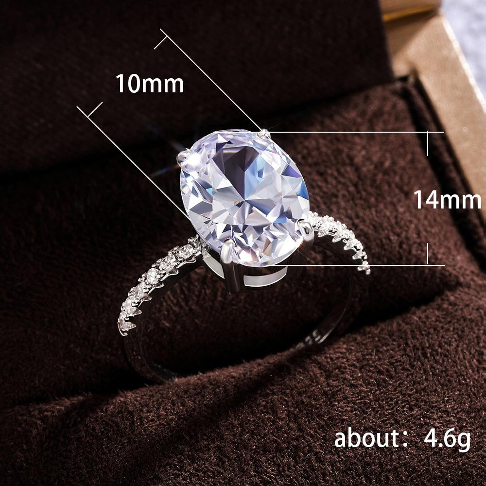 Best-selling Model Recommendation, Classic Oversized Shiny Zircon Women's Ring, Copper Engagement Ring.