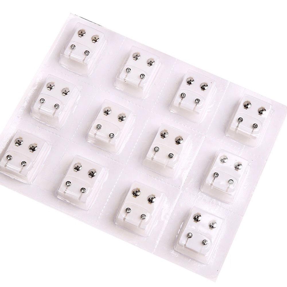 Lady's 12Pairs Metal Ear Studs Earrings for Piercing Machine Ear Piercing Tool Kit