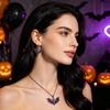 Unique Dark Aesthetic Jewelry Gothic Bat Halloween Accessory Vintage Punk Necklace Viking Durable Vampire Style Accessories Dangle Drop Earrings for