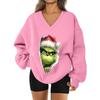 Women's Loose And Comfortable Letter V-neck Sportswear Long-sleeved Sweatshirt Daily Matching Clothes