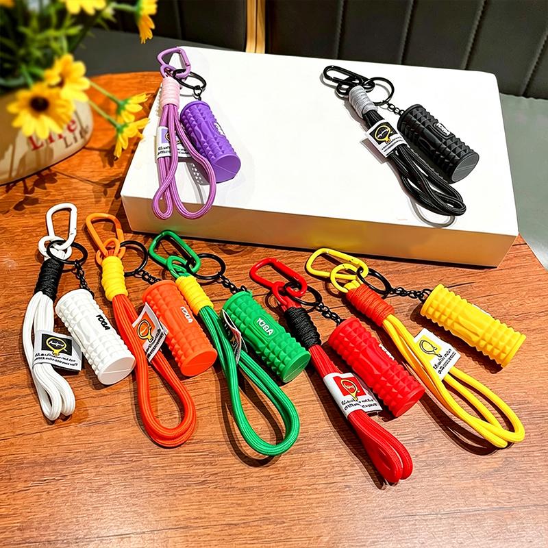 Bag Charm Mini Foam Roller Fitness Silicone Gym Workout Gifts Outdoor Backpack Pendant Gym-lockers Decoration For Gym Lovers