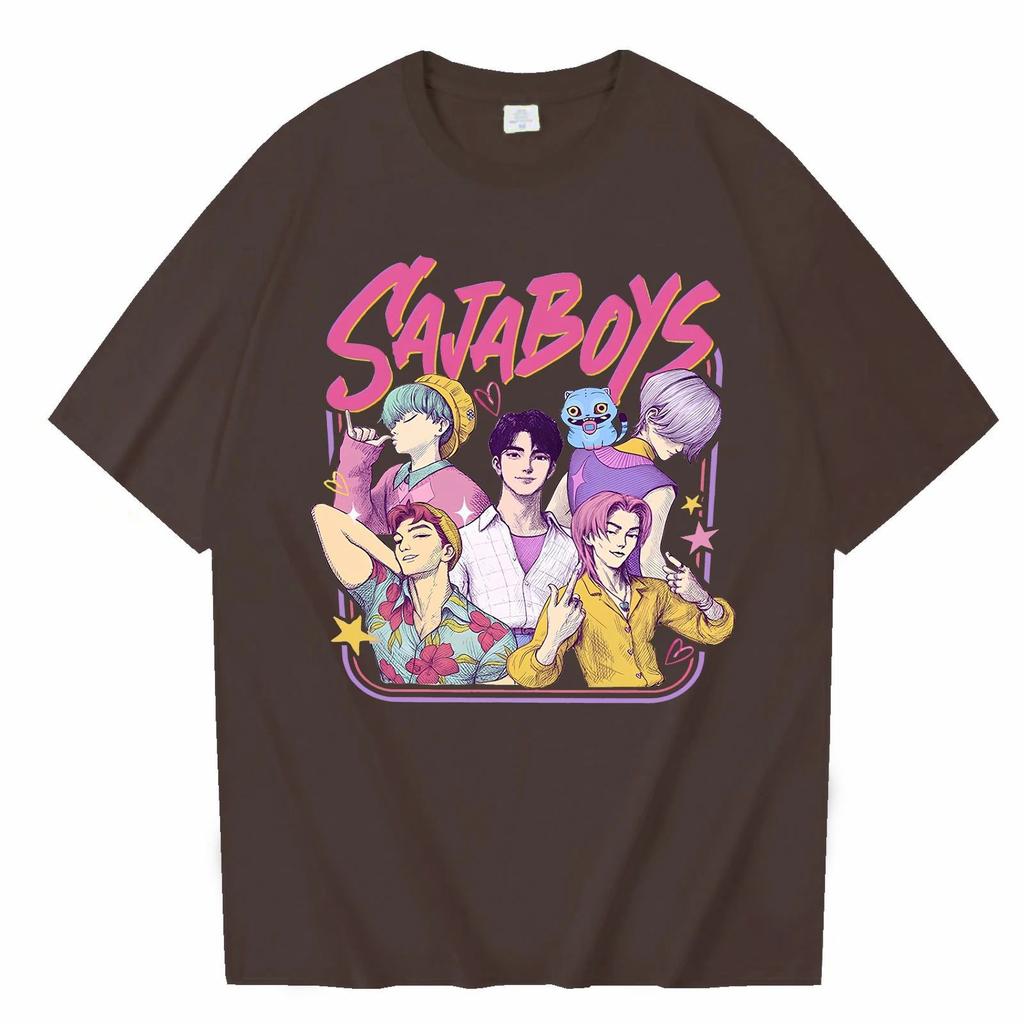 Kpop Demon Hunters Saja Boys T-Shirt Y2K Harajuku Style O-Neck Tee Fan Gift & Collectible Merchandise Fashion Loose Tops