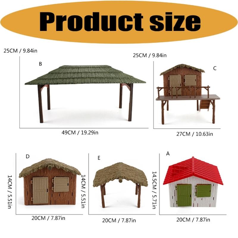 Miniature Tree House Ornament Plastic Tabletop Display Piece for Landscape Dioramas Shelf Styling and Scene Decors