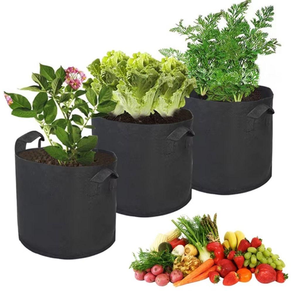 5Pcs Non-woven Fabric Large Grow Bag 2/5/10/15/20/30 Gal Gallon Fabric Pots Outdoor Gardening